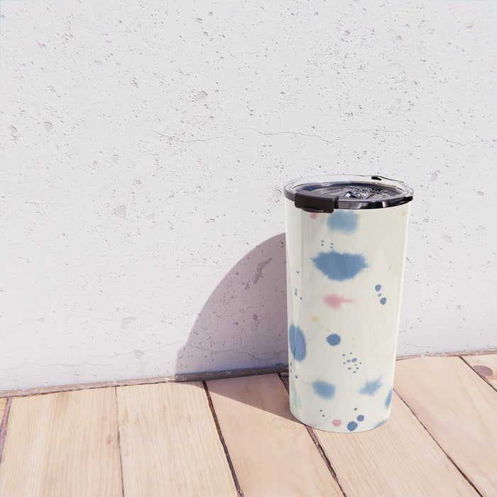 Cloudy Abstract Indigo Blue Spots Travel Mug Gallery Image 4