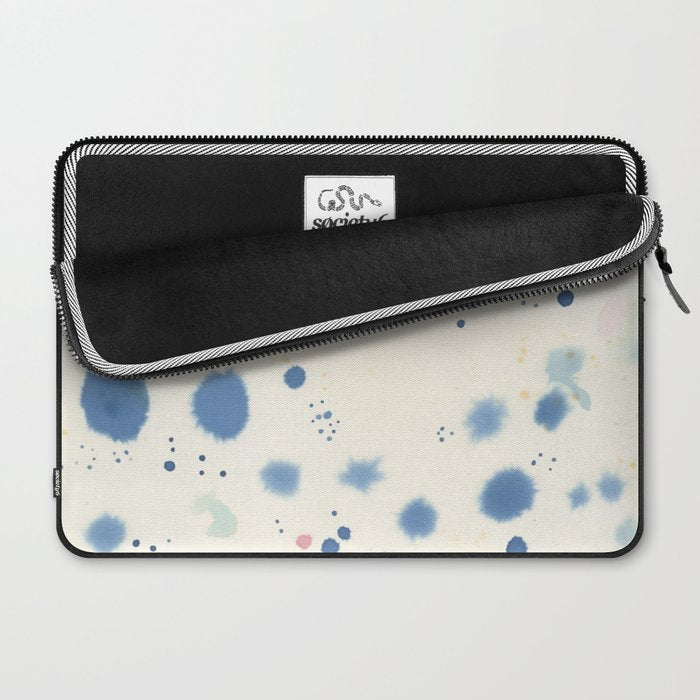 Cloudy Abstract Indigo Blue Spots Laptop Sleeve Gallery Image 2