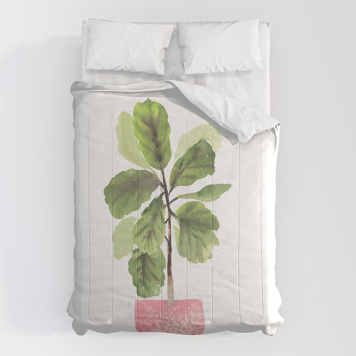 Fiddle-Leaf Fig (Watercolor) Comforter Gallery Image 6