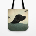 Black Lab Swim Dog Tote Bag Gallery Image 1