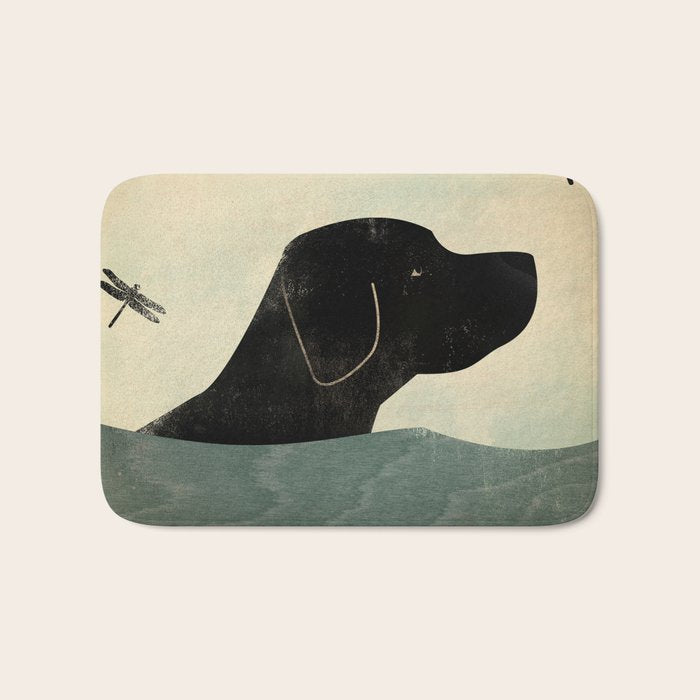 Black Lab Swim Dog Bath Mat Gallery Image 1