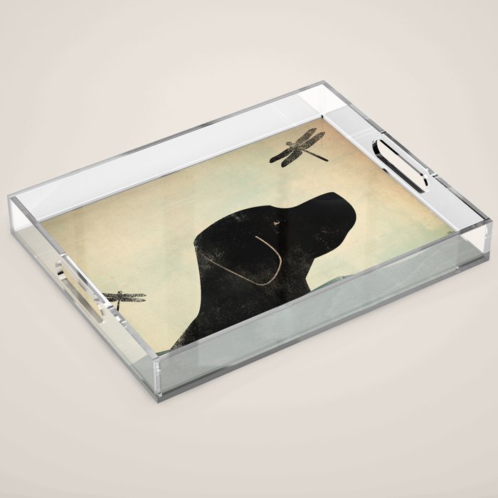 Black Lab Swim Dog Acrylic Tray Gallery Image 1
