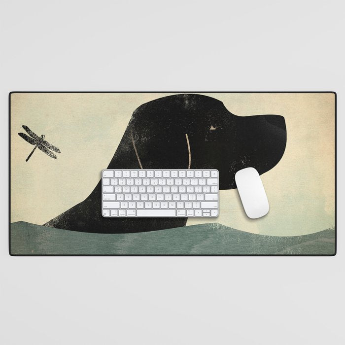 Black Lab Swim Dog Desk Mat Gallery Image 1