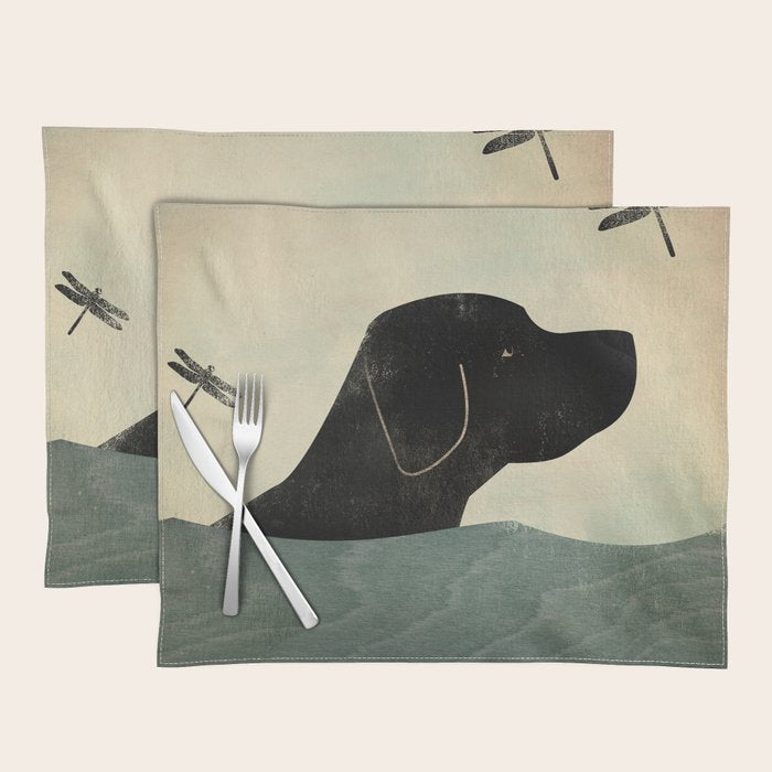 Black Lab Swim Dog Placemat Gallery Image 1