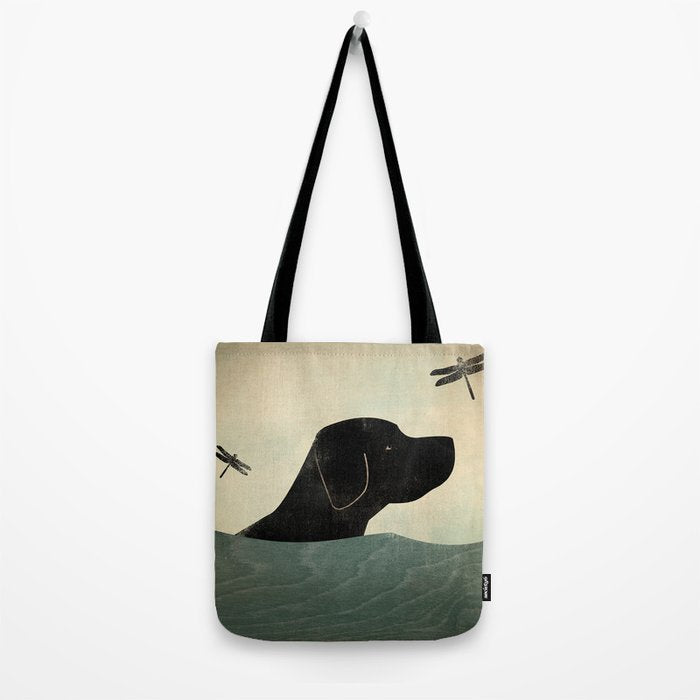 Black Lab Swim Dog Tote Bag Gallery Image 2