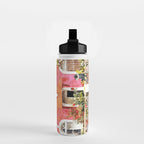 Monkey Business | Watercolor Tropical Goa Architecture Painting | Travel Pastel Pink Blush Building Water Bottle Gallery Image 2