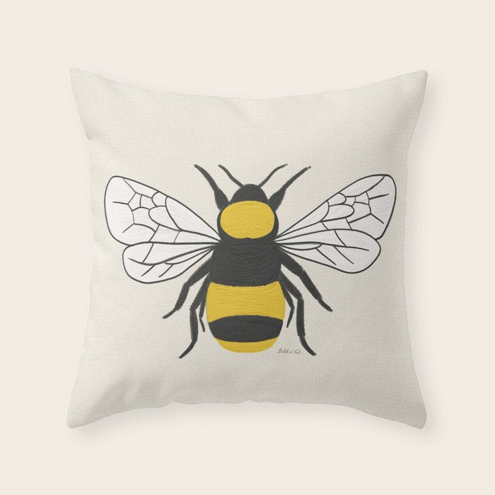 Honey Bumble Bee Throw Pillow Gallery Image 6