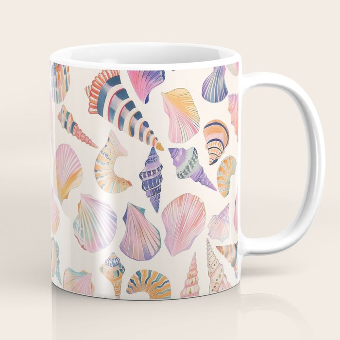 Colorful Sea Shells Spiritual Feminine Seashore Animal Print Coffee Mug Gallery Image 1