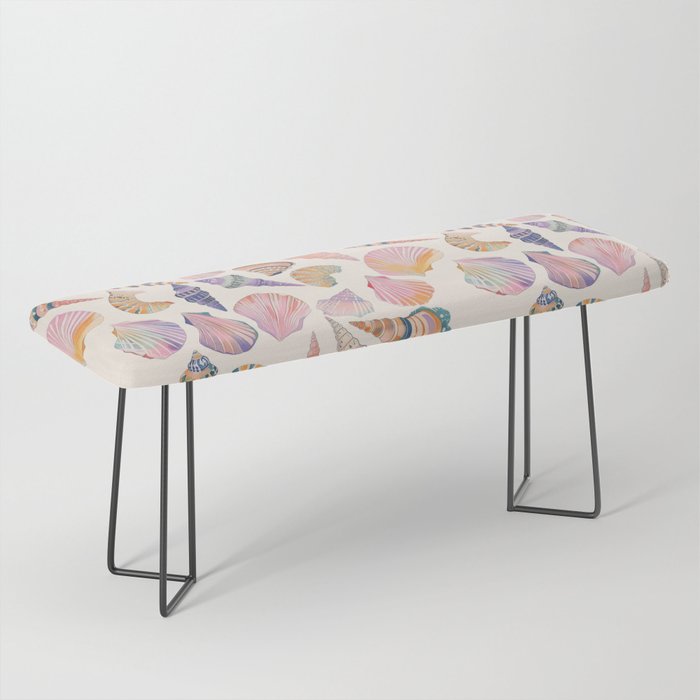 Colorful Sea Shells Spiritual Feminine Seashore Animal Print Bench Gallery Image 1
