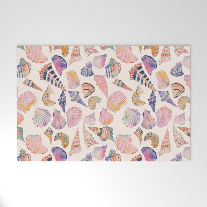Colorful Sea Shells Spiritual Feminine Seashore Animal Print Welcome Mat Gallery Image 1