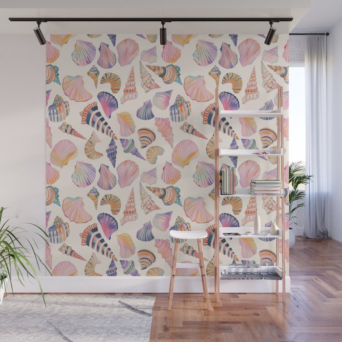 Colorful Sea Shells Spiritual Feminine Seashore Animal Print Wall Mural Gallery Image 1