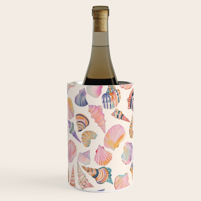 Colorful Sea Shells Spiritual Feminine Seashore Animal Print Wine Chiller Gallery Image 1