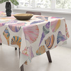 Colorful Sea Shells Spiritual Feminine Seashore Animal Print Tablecloth Gallery Image 3