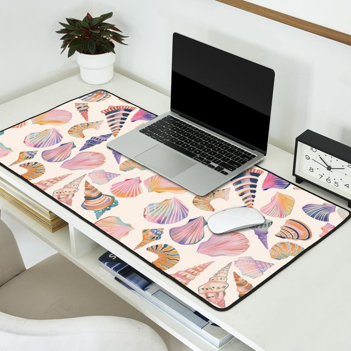 Colorful Sea Shells Spiritual Feminine Seashore Animal Print Desk Mat Gallery Image 2