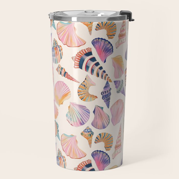 Colorful Sea Shells Spiritual Feminine Seashore Animal Print Travel Mug Gallery Image 2