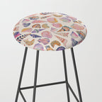 Colorful Sea Shells Spiritual Feminine Seashore Animal Print Stool Gallery Image 2