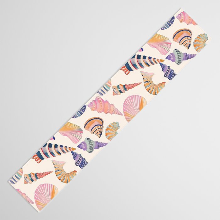 Colorful Sea Shells Spiritual Feminine Seashore Animal Print Table Runner Gallery Image 3