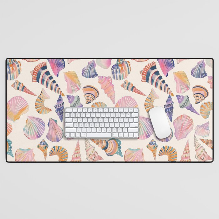 Colorful Sea Shells Spiritual Feminine Seashore Animal Print Desk Mat Gallery Image 1