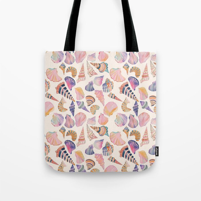 Colorful Sea Shells Spiritual Feminine Seashore Animal Print Tote Bag Gallery Image 1