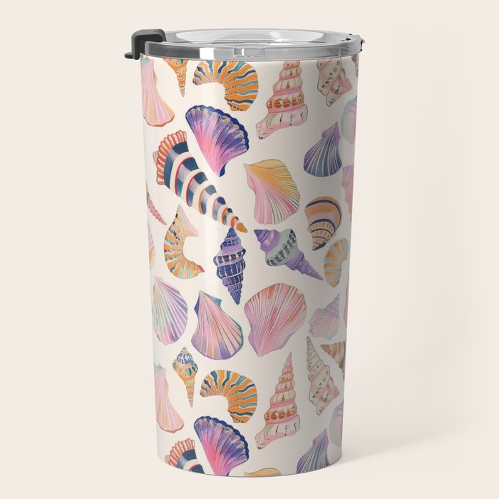 Colorful Sea Shells Spiritual Feminine Seashore Animal Print Travel Mug Gallery Image 3