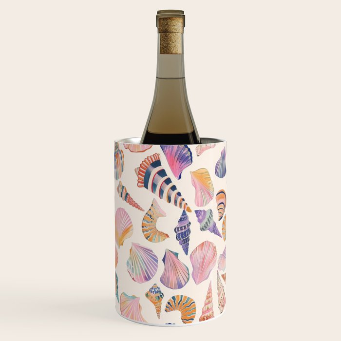 Colorful Sea Shells Spiritual Feminine Seashore Animal Print Wine Chiller Gallery Image 3