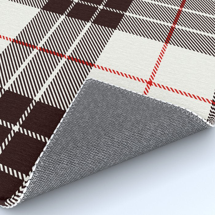 White Tartan with Black and Red Stripes Rug Gallery Image 4
