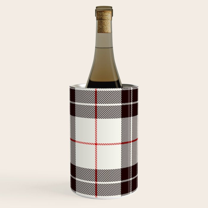 White Tartan with Black and Red Stripes Wine Chiller Gallery Image 3
