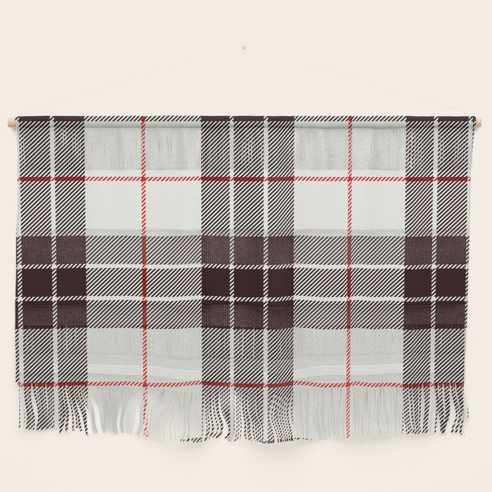 White Tartan with Black and Red Stripes Wall Hanging Gallery Image 1