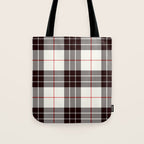 White Tartan with Black and Red Stripes Tote Bag Gallery Image 1