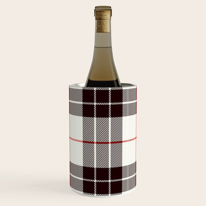 White Tartan with Black and Red Stripes Wine Chiller Gallery Image 1