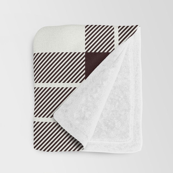 White Tartan with Black and Red Stripes Throw Blanket Gallery Image 3
