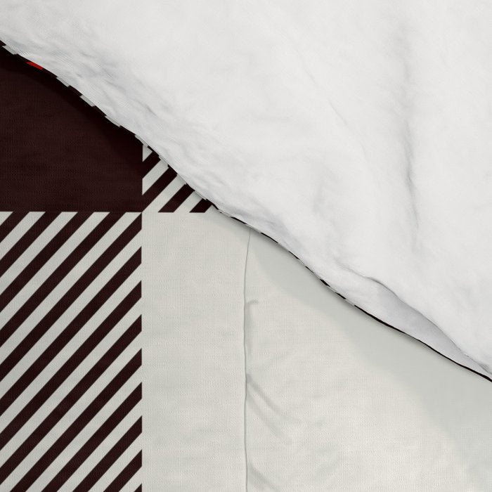 White Tartan with Black and Red Stripes Comforter Gallery Image 4