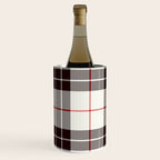 White Tartan with Black and Red Stripes Wine Chiller Gallery Image 2