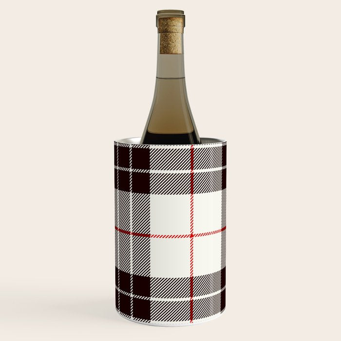 White Tartan with Black and Red Stripes Wine Chiller Gallery Image 2