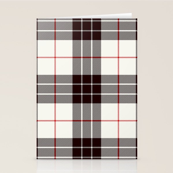 White Tartan with Black and Red Stripes Stationery Card Gallery Image 2