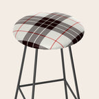 White Tartan with Black and Red Stripes Stool Gallery Image 2