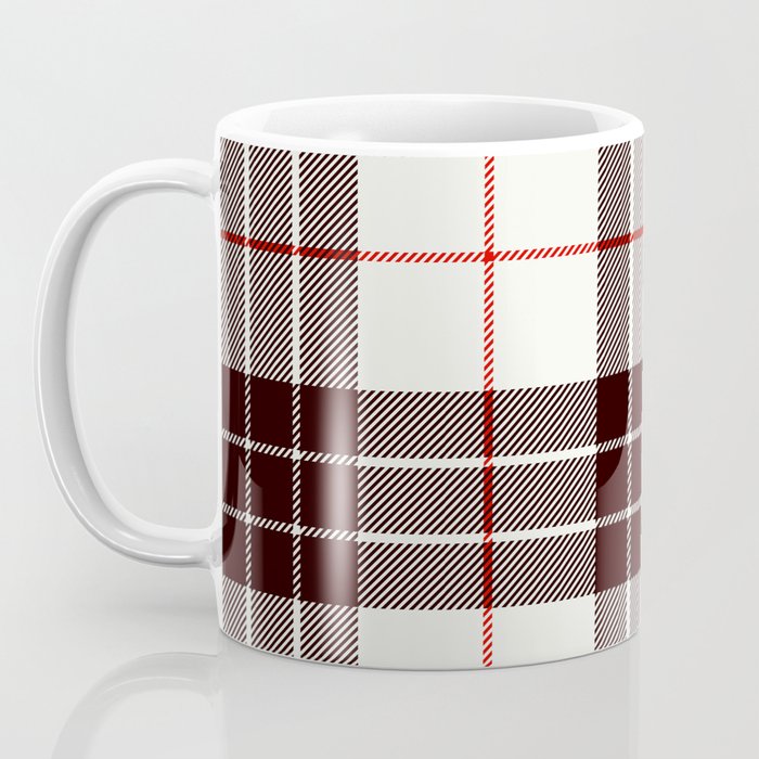 White Tartan with Black and Red Stripes Coffee Mug Gallery Image 3