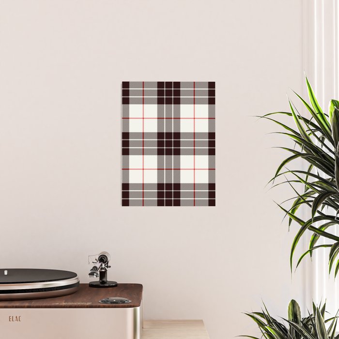 White Tartan with Black and Red Stripes Poster Gallery Image 2