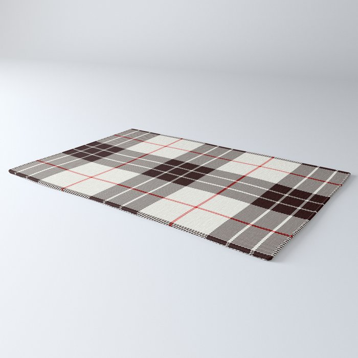 White Tartan with Black and Red Stripes Rug Gallery Image 3