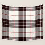 White Tartan with Black and Red Stripes Wall Tapestry Gallery Image 4