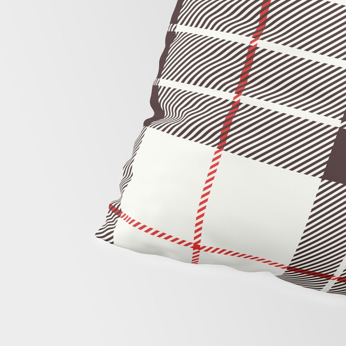 White Tartan with Black and Red Stripes Pillow Sham Gallery Image 4