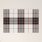 White Tartan with Black and Red Stripes Welcome Mat Gallery Image 1