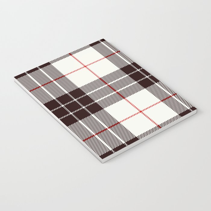 White Tartan with Black and Red Stripes Notebook Gallery Image 3