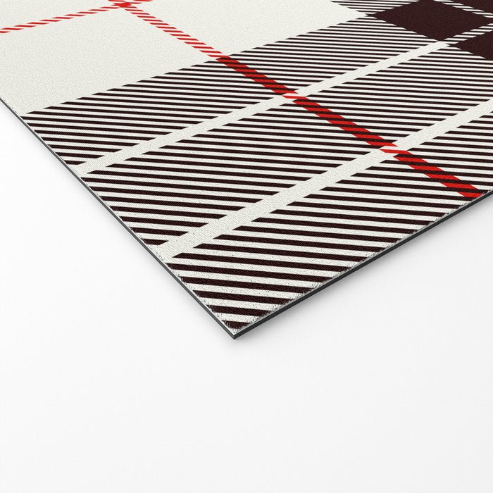White Tartan with Black and Red Stripes Welcome Mat Gallery Image 2