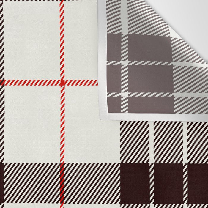 White Tartan with Black and Red Stripes Wall Tapestry Gallery Image 3