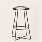 White Tartan with Black and Red Stripes Stool Gallery Image 1