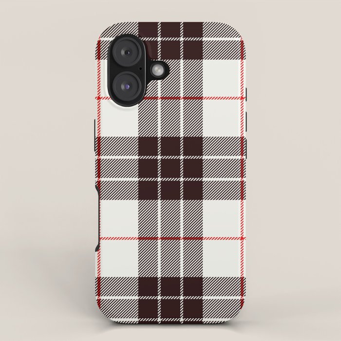 White Tartan with Black and Red Stripes iPhone Case Gallery Image 1