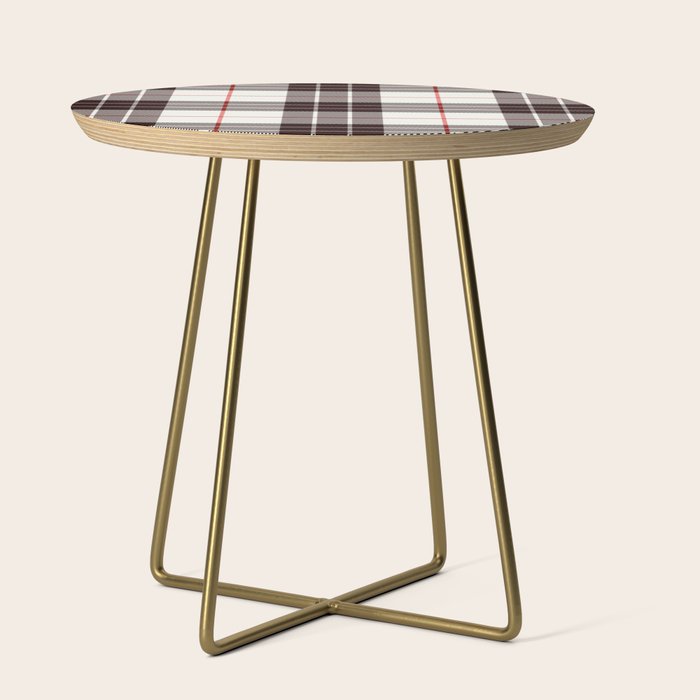 White Tartan with Black and Red Stripes Side Table Gallery Image 1