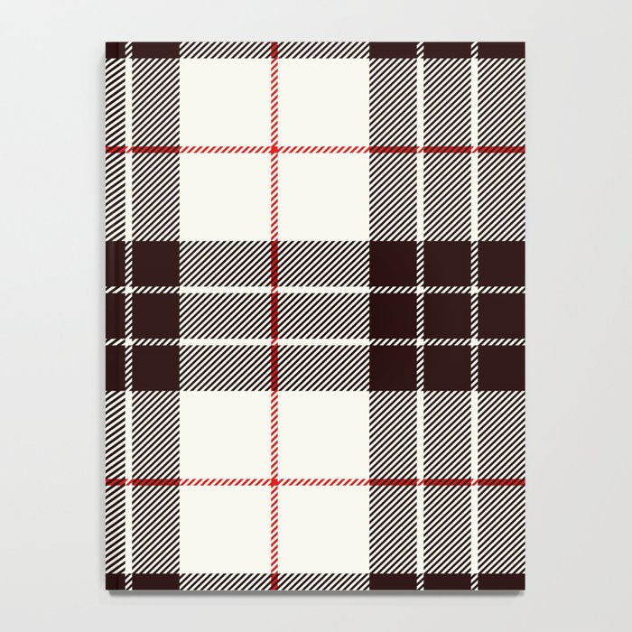 White Tartan with Black and Red Stripes Notebook Gallery Image 4