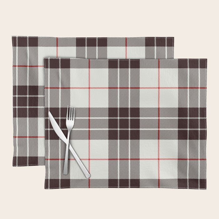 White Tartan with Black and Red Stripes Placemat Gallery Image 1